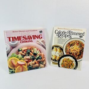 2 Vintage Better Homes & Gardens Cookbooks Bundle Lot Time Saving & Low Calorie